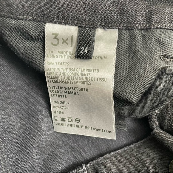 3X1 cropped fringe black jeans - Picture 2 of 6